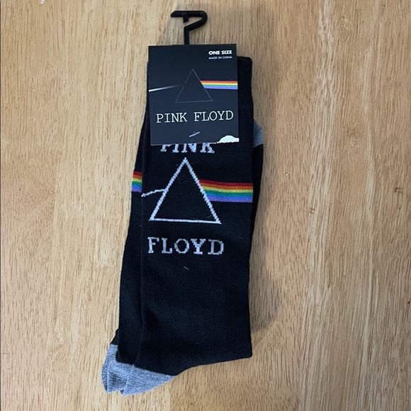 Pink Floyd Black Socks with Rainbow Accent - Picture 1 of 1